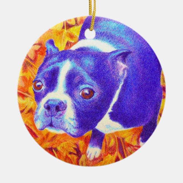 Ornamento Terrier de Boston - "Daisy" (Frente)