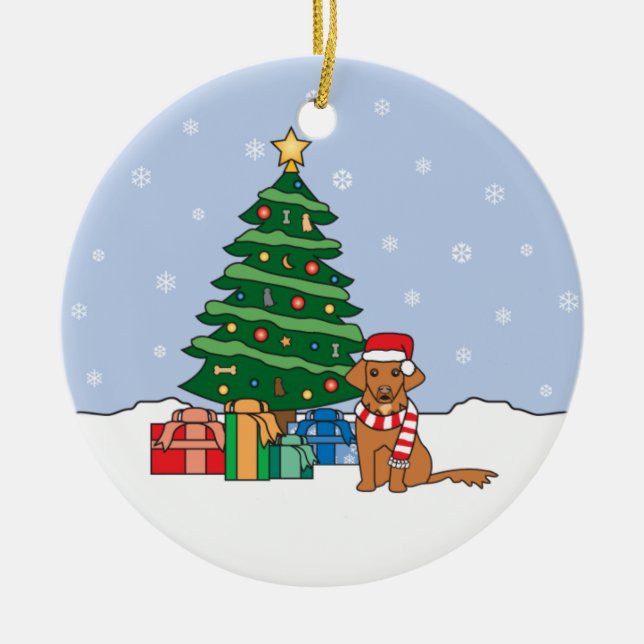 Ornamento tocante del perro perdiguero del pato de (Frente)