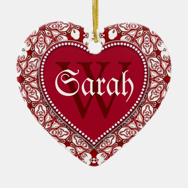 Ornamento tribal de Rótulos de puertas rojas blanc (Frente)