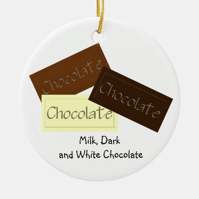 Ornamento triple del navidad del chocolate (Frente)