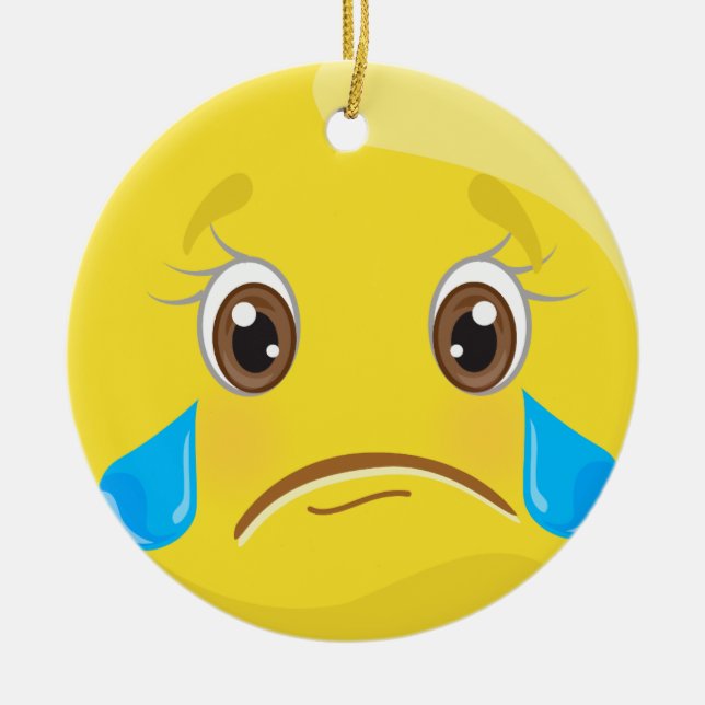 Ornamento triste del navidad de la emoji de los (Frente)