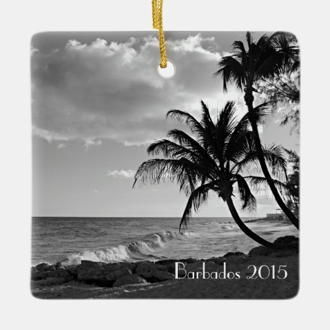 Ornamento tropical del navidad de la isla - (Anverso)