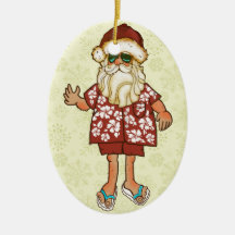 Ornamento tropical del navidad de Santa de la