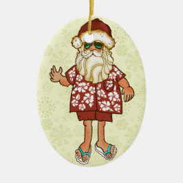 Ornamento tropical del navidad de Santa de la