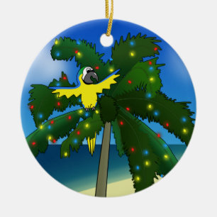 Ornamento tropical del navidad del Macaw del azul