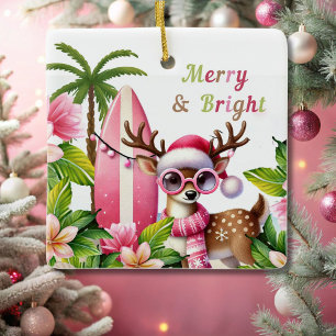 Ornamento tropical rosa brillante y moro