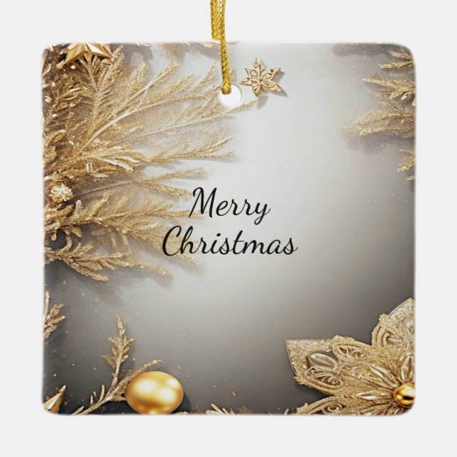Ornamento único de vacaciones de Navidades decorat (Anverso)