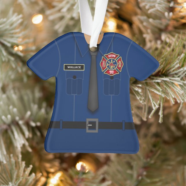 Ornamento uniforme de bombero personalizado divert (Árbol)