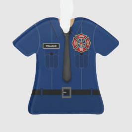 Ornamento uniforme de bombero personalizado divert