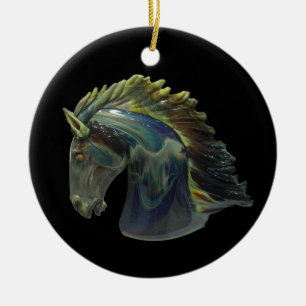 Ornamento veneciano de caballos de vidrio de Muran
