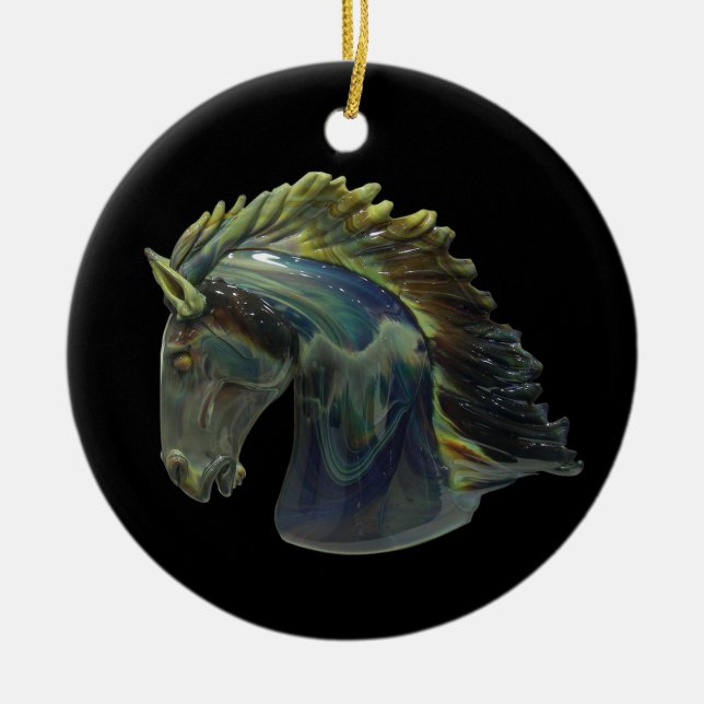 Ornamento veneciano de caballos de vidrio de Muran (Frente)