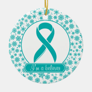 Ornamento verde azulado del cáncer ovárico del
