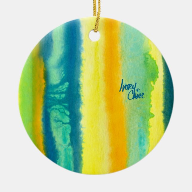 Ornamento Verde azulado verde y Naranja de los neu (Frente)