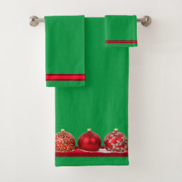 Ornamento Verde Brillante y Rojo de Navidad