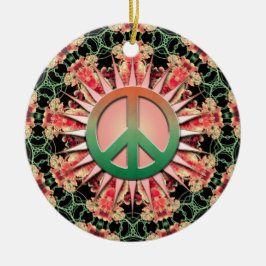 Ornamento verde coralino de la paz del recuerdo