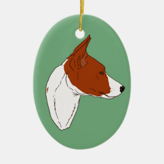 Ornamento verde de Basenji del vintage