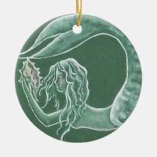 Ornamento verde de la sirena