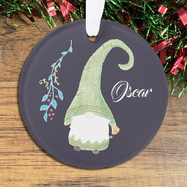 Ornamento verde de Navidad del gnomo sueco