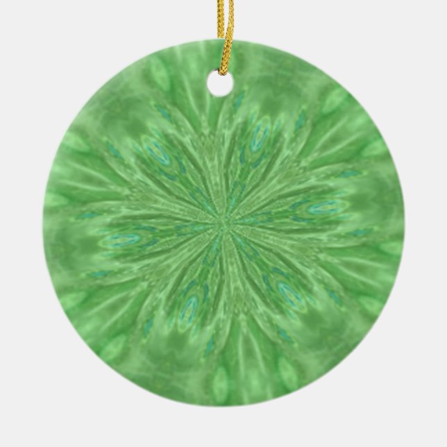 Ornamento verde del pavo real (Frente)