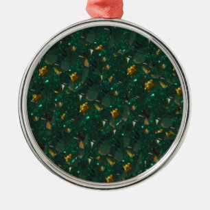Ornamento verde especulado con oro
