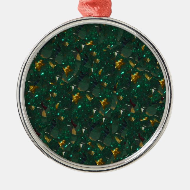 Ornamento verde especulado con oro (Frente)