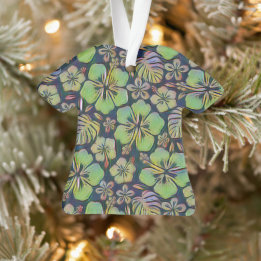 Ornamento verde hawaiano hibiscus