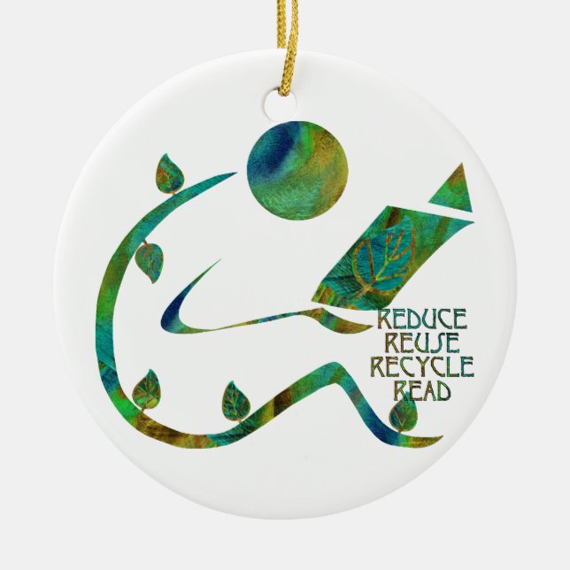 Ornamento verde lector/cuatro de Rs (Frente)