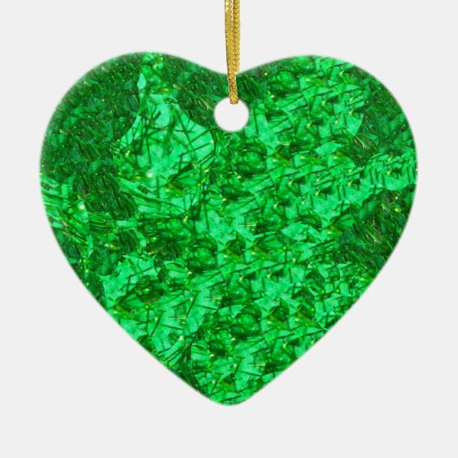 Ornamento verde magnífico del corazón (Frente)