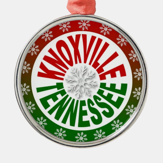 Ornamento verde rojo de Knoxville Tennessee (Frente)