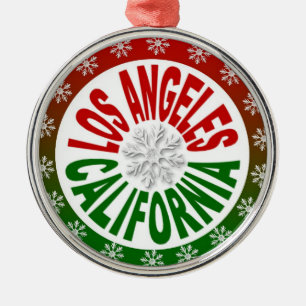 Ornamento verde rojo de Los Ángeles California