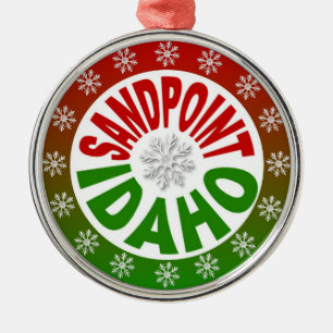 Ornamento verde rojo de Sandpoint Idaho