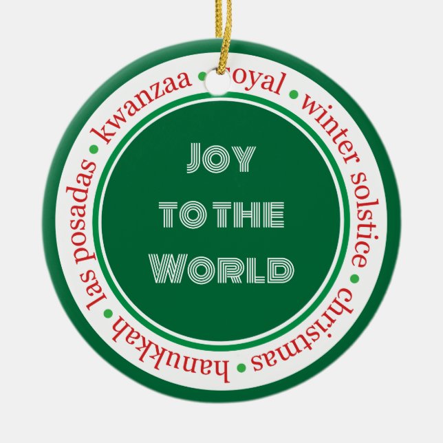 Ornamento verde/rojo de vacaciones (Frente)
