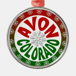 Ornamento verde rojo del copo de nieve de Avon