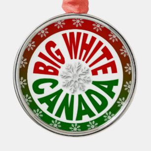 Ornamento verde rojo del Gran Canadá Blanco