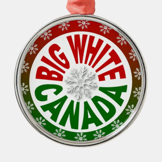 Ornamento verde rojo del Gran Canadá Blanco (Frente)