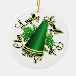 Ornamento verde y amarillo de la alegría de las