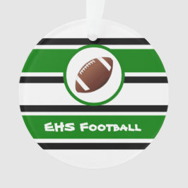 Ornamento verde y negro personalizado del fútbol