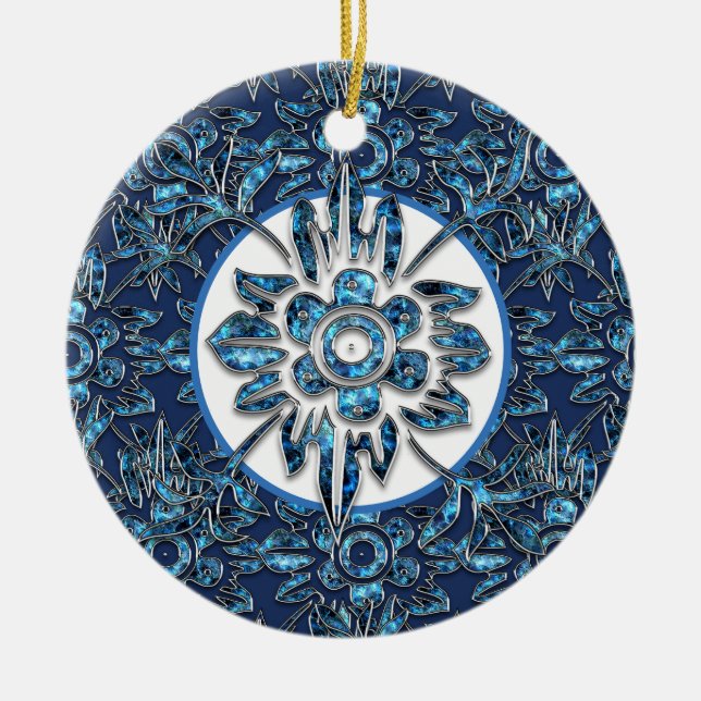 Ornamento Vintage Blue Christmas (Frente)
