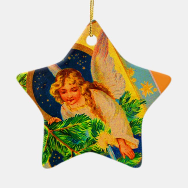 Ornamento vintage de Angel de Navidad (Frente)