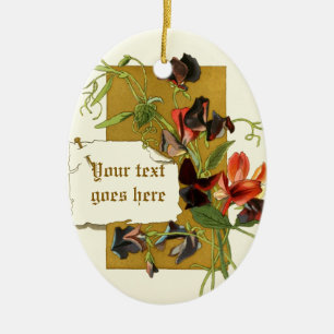 Ornamento vintage de guisante de guisante morado