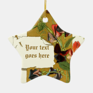 Ornamento vintage de guisante de guisante morado