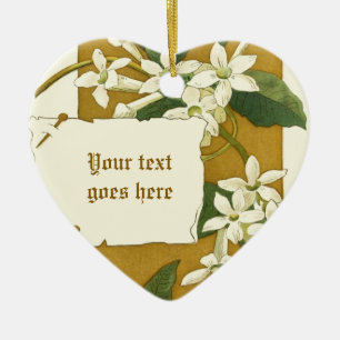 Ornamento vintage de jazmín blanco