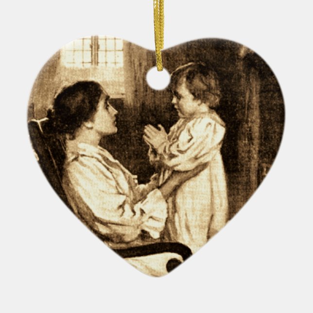Ornamento vintage de madre e hijo (Frente)