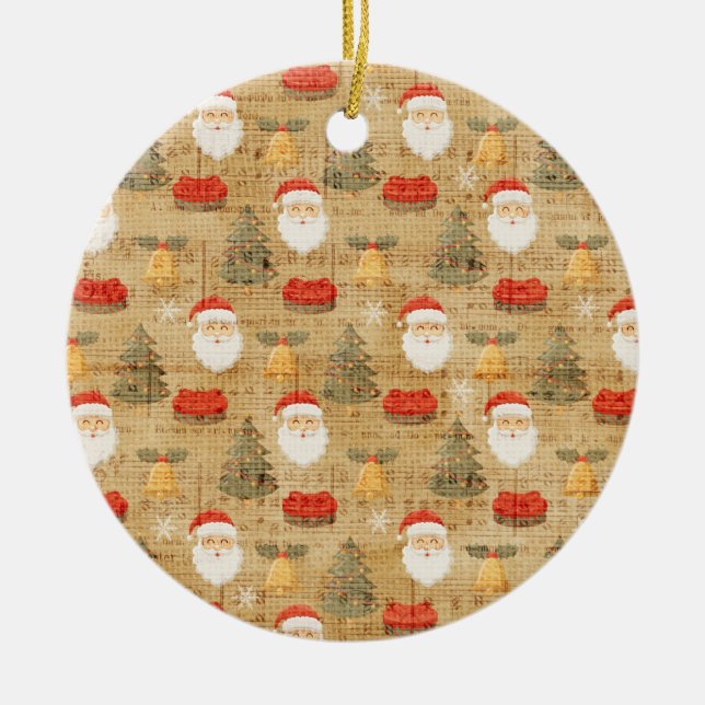 Ornamento vintage de Papel de Navidad (Frente)
