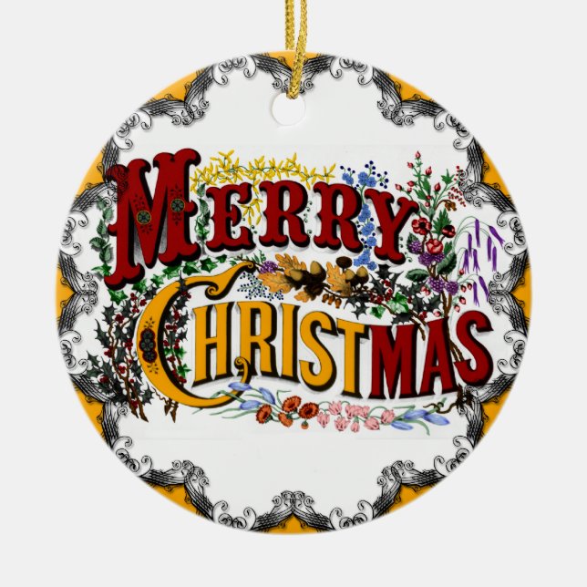 Ornamento Vintage Merry Christmas (Frente)