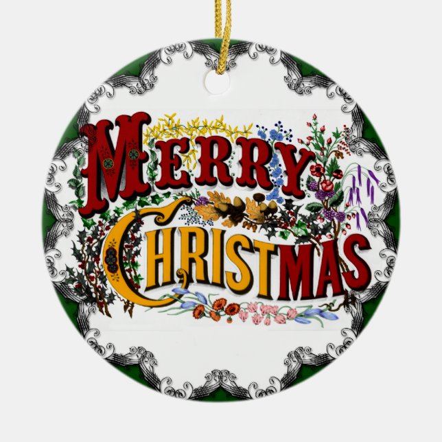 Ornamento Vintage Merry Christmas (Frente)