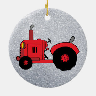 ornamento vintage rojo tractor