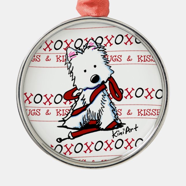 Ornamento Westie Hugs & Kisses Premium (Frente)