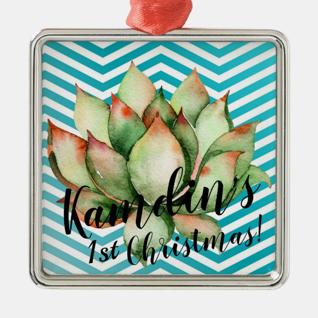 Ornamento XMAS Personalizado Boho Cacti Cactus Suc (Frente)