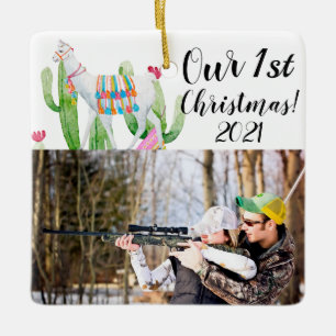 Ornamento XMAS personalizado Boho Llama Bohemian C